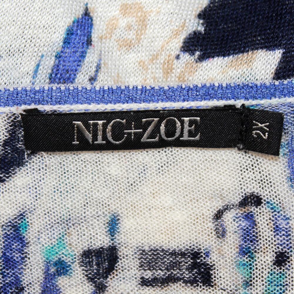 Nic + Zoe NZT Abstract Floral Print 3/4 Sleeve Casual Blouse Top Plus 2X - Picture 8 of 8